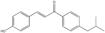 (E)-3-(4-hydroxyphenyl)-1-(4-isobutylphenyl)prop-2-en-1-one Struktur