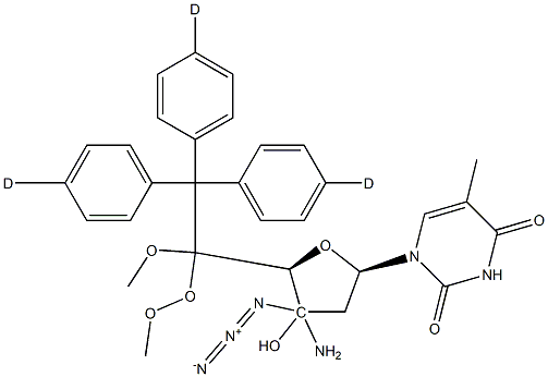 3'-Amino-3'-azido-5'-O-dimethoxytrityl-D3-thymidine Struktur