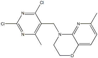 4-(2,4-DICHLORO-6-METHYL-PYRIMIDIN-5-YLMETHYL)-6-METHYL-3,4-DIHYDRO-2H-PYRIDO[3,2-B][1,4]OXAZINE Struktur