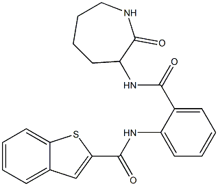 N2-(2-{[(2-oxoazepan-3-yl)amino]carbonyl}phenyl)benzo[b]thiophene-2-carboxamide Struktur