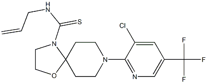 N-allyl-8-[3-chloro-5-(trifluoromethyl)-2-pyridinyl]-1-oxa-4,8-diazaspiro[4.5]decane-4-carbothioamide Struktur