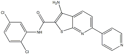 3-amino-N-(2,5-dichlorophenyl)-6-(4-pyridinyl)thieno[2,3-b]pyridine-2-carboxamide Struktur