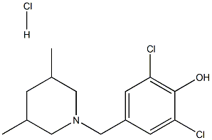 2,6-dichloro-4-[(3,5-dimethylpiperidino)methyl]phenol hydrochloride Struktur