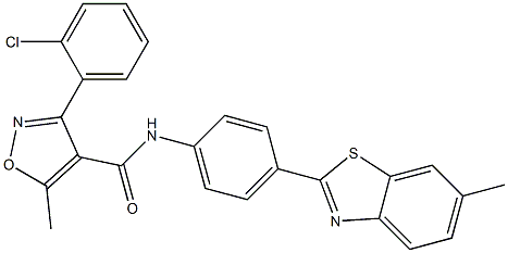 N4-[4-(6-methyl-1,3-benzothiazol-2-yl)phenyl]-3-(2-chlorophenyl)-5-methylisoxazole-4-carboxamide Struktur