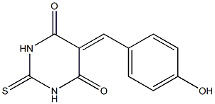 5-(4-hydroxybenzylidene)-2-thioxohexahydropyrimidine-4,6-dione Struktur