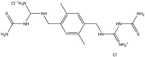 ([(aminocarbothioyl)amino]{[4-({[[(aminocarbothioyl)amino](ammonio)methyl]amino}methyl)-2,5-dimethylbenzyl]amino}methylidene)ammonium dichloride Struktur