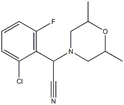 2-(2-chloro-6-fluorophenyl)-2-(2,6-dimethylmorpholino)acetonitrile Struktur