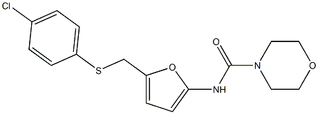 N4-(5-{[(4-chlorophenyl)thio]methyl}-2-furyl)morpholine-4-carboxamide Struktur