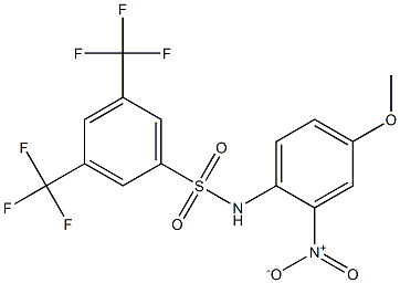 N1-(4-methoxy-2-nitrophenyl)-3,5-di(trifluoromethyl)benzene-1-sulfonamide Struktur