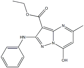 ethyl 2-anilino-7-hydroxy-5-methylpyrazolo[1,5-a]pyrimidine-3-carboxylate Struktur