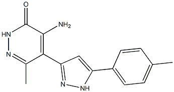 4-amino-6-methyl-5-[5-(4-methylphenyl)-1H-pyrazol-3-yl]-2,3-dihydropyridazin-3-one Struktur