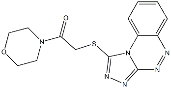 2-(benzo[e][1,2,4]triazolo[3,4-c][1,2,4]triazin-1-ylthio)-1-morpholinoethan-1-one Struktur