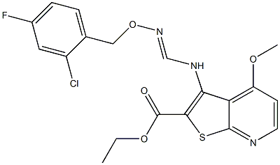 ethyl 3-[({[(2-chloro-4-fluorobenzyl)oxy]imino}methyl)amino]-4-methoxythieno[2,3-b]pyridine-2-carboxylate Struktur