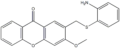 2-{[(2-aminophenyl)thio]methyl}-3-methoxy-9H-xanthen-9-one Struktur