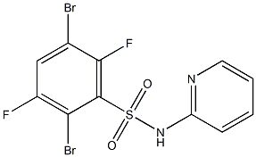 N1-(2-pyridyl)-2,5-dibromo-3,6-difluorobenzene-1-sulfonamide Struktur