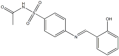 N1-acetyl-4-[(2-hydroxybenzylidene)amino]benzene-1-sulfonamide Struktur