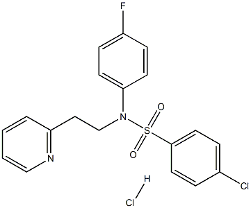 N1-(4-fluorophenyl)-N1-[2-(2-pyridyl)ethyl]-4-chlorobenzene-1-sulfonamidehydrochloride Struktur