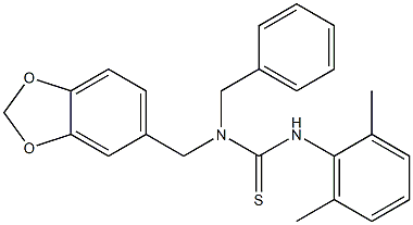 N-(1,3-benzodioxol-5-ylmethyl)-N-benzyl-N'-(2,6-dimethylphenyl)thiourea Struktur