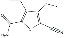 5-cyano-3,4-diethylthiophene-2-carboxamide Struktur