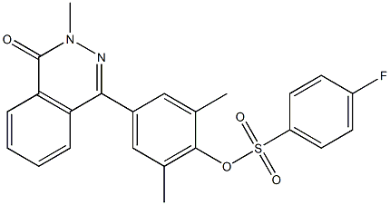 2,6-dimethyl-4-(3-methyl-4-oxo-3,4-dihydrophthalazin-1-yl)phenyl 4-fluorobenzene-1-sulfonate Struktur