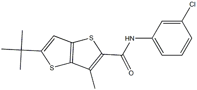 N2-(3-chlorophenyl)-5-(tert-butyl)-3-methylthieno[3,2-b]thiophene-2-carboxa mide Struktur