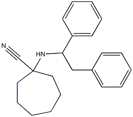 1-[(1,2-diphenylethyl)amino]cycloheptane-1-carbonitrile Structure