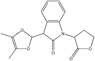 1-(2-oxotetrahydro-3-furanyl)-3-(4',5'-dimethyl-1',3'-dioxolynyl)-1,3-dihydro-2H-indol-2-one Struktur