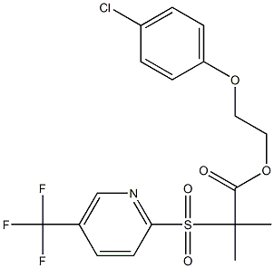 2-(4-chlorophenoxy)ethyl 2-methyl-2-{[5-(trifluoromethyl)-2-pyridyl]sulfonyl}propanoate Struktur