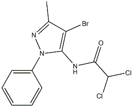 N-(4-bromo-3-methyl-1-phenyl-1H-pyrazol-5-yl)-2,2-dichloroacetamide Struktur