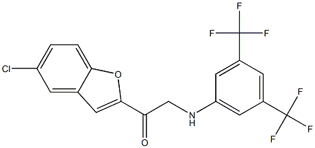 1-(5-chlorobenzo[b]furan-2-yl)-2-[3,5-di(trifluoromethyl)anilino]ethan-1-one Struktur