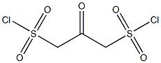 Propan-2-one-1,3-bis(sulphonylchloride) Struktur