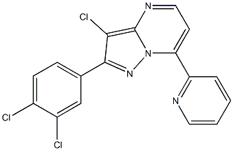 3-chloro-2-(3,4-dichlorophenyl)-7-(2-pyridinyl)pyrazolo[1,5-a]pyrimidine Struktur