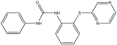 N-phenyl-N'-[2-(2-pyrazinylsulfanyl)phenyl]urea Struktur