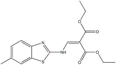 diethyl 2-{[(6-methyl-1,3-benzothiazol-2-yl)amino]methylidene}malonate Struktur