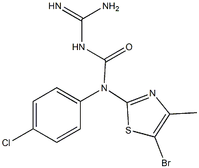 N-(5-bromo-4-methyl-1,3-thiazol-2-yl)-{[(4-chloroanilino)carbonyl]amino}methanimidamide Struktur