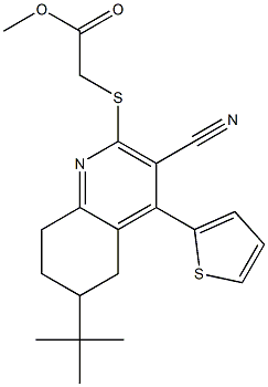 methyl 2-{[6-(tert-butyl)-3-cyano-4-(2-thienyl)-5,6,7,8-tetrahydro-2-quinolinyl]sulfanyl}acetate Struktur