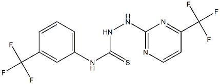 N1-[3-(trifluoromethyl)phenyl]-2-[4-(trifluoromethyl)pyrimidin-2-yl]hydrazine-1-carbothioamide Struktur