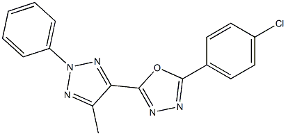 2-(4-chlorophenyl)-5-(5-methyl-2-phenyl-2H-1,2,3-triazol-4-yl)-1,3,4-oxadiazole Struktur