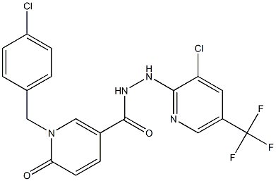 1-(4-chlorobenzyl)-N'-[3-chloro-5-(trifluoromethyl)-2-pyridinyl]-6-oxo-1,6-dihydro-3-pyridinecarbohydrazide Struktur