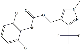 [1-methyl-3-(trifluoromethyl)-1H-pyrazol-4-yl]methyl N-(2,6-dichlorophenyl)carbamate Struktur