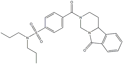 N1,N1-dipropyl-4-[(9-oxo-1,2,3,4,4a,9-hexahydropyrimido[6,1-a]isoindol-2-yl)carbonyl]benzene-1-sulfonamide Struktur