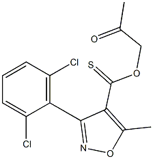 2-oxopropyl 3-(2,6-dichlorophenyl)-5-methylisoxazole-4-carbothioate Struktur