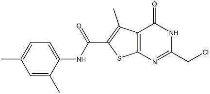 2-(chloromethyl)-N-(2,4-dimethylphenyl)-5-methyl-4-oxo-3,4-dihydrothieno[2,3-d]pyrimidine-6-carboxamide Struktur