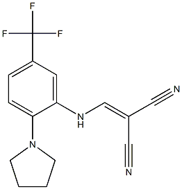 2-{[2-tetrahydro-1H-pyrrol-1-yl-5-(trifluoromethyl)anilino]methylidene}malononitrile Struktur