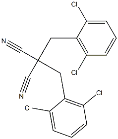 2,2-di(2,6-dichlorobenzyl)malononitrile Struktur