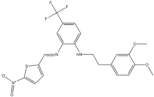 N1-(3,4-dimethoxyphenethyl)-N2-[(5-nitro-2-thienyl)methylidene]-4-(trifluoromethyl)benzene-1,2-diamine Struktur