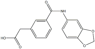 2-{3-[(1,3-benzodioxol-5-ylamino)carbonyl]phenyl}acetic acid Struktur