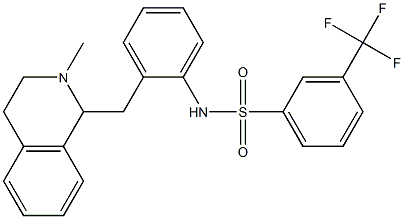 N1-{2-[(2-methyl-1,2,3,4-tetrahydroisoquinolin-1-yl)methyl]phenyl}-3-(trifluoromethyl)benzene-1-sulfonamide Struktur