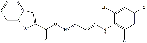 1-{[(1-benzothiophen-2-ylcarbonyl)oxy]imino}acetone N-(2,4,6-trichlorophenyl)hydrazone Struktur