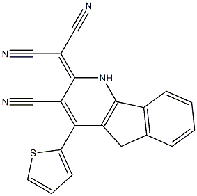 2-[3-cyano-4-(2-thienyl)-2,5-dihydro-1H-indeno[1,2-b]pyridin-2-yliden]malononitrile Struktur